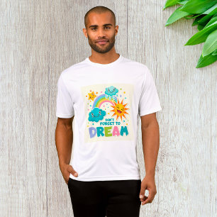 Camiseta Não se esqueça de sonhar nuvens de sol inspiradora