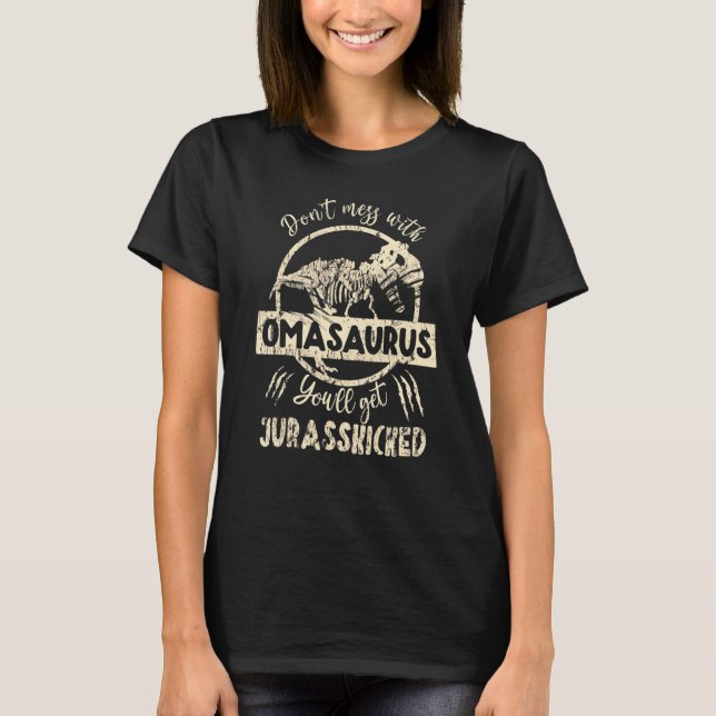 Camiseta Não Se Mestique Com Omasaurus Você Vai Ter Jurassc (Frente)