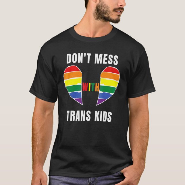 Camiseta Não se meta com a Trans Kids Texas proteja o Trans (Frente)