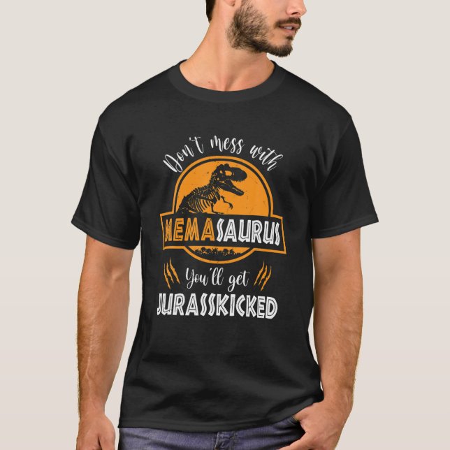 Camiseta Não se meta com o Memasaurus, você vai ser julgado (Frente)