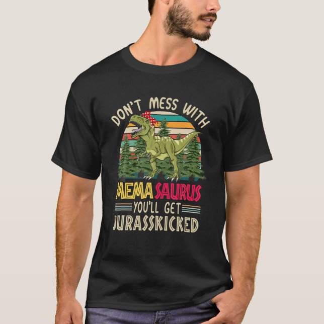 Camiseta Não se meta com o Memasaurus, você vai ser julgado (Frente)
