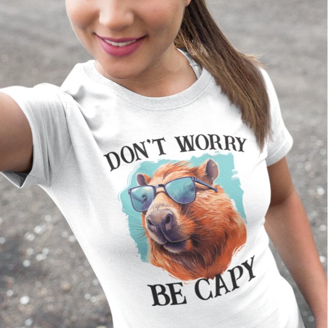 Camiseta Não se preocupe Capy Happy Capybara (Criador carregado)