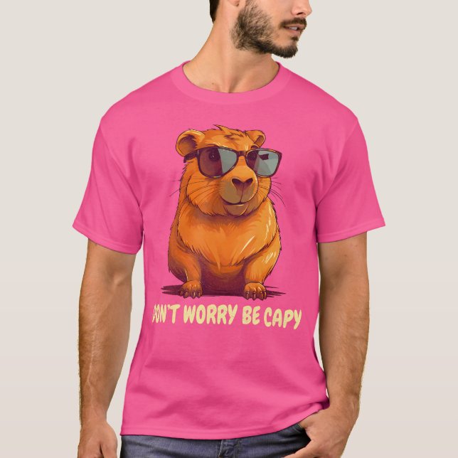Camiseta Não Se Preocupe Com Capy Capybara (Frente)