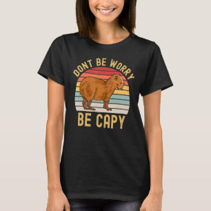 Camiseta Não Se Preocupe Com Capy Capybara Vintage Retro Ro