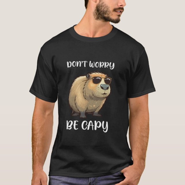 Camiseta Não se preocupe com Capy Cute Capybara Graphic Rod (Frente)