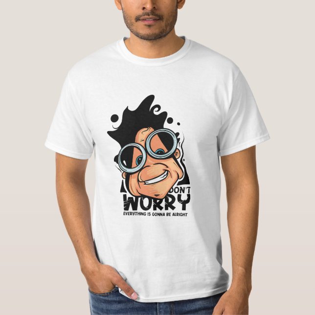 Camiseta Não se preocupe com Cartoon Face (Frente)