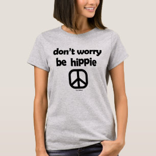Camiseta Não se preocupe com Hippie Tie Dye Blue Ladies