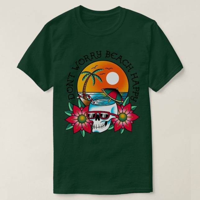 Camiseta Não se preocupe com Praia Feliz (Frente do Design)