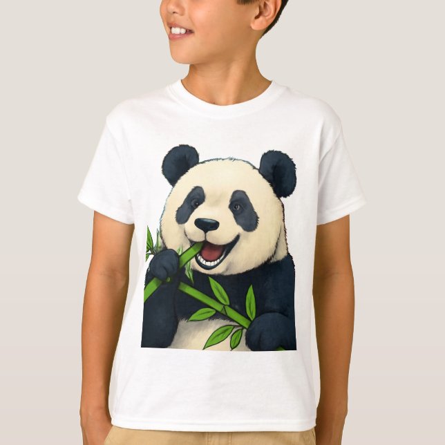 Camiseta Não se Preocupe, Coma Bambu – Arte de Panda (Frente)
