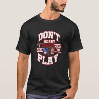 Camiseta Não se preocupe, eu só quero brincar, diz o Doberm