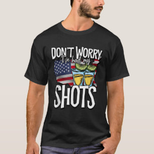 Camiseta Não se preocupe, eu tive meus dois tiros Vacina en