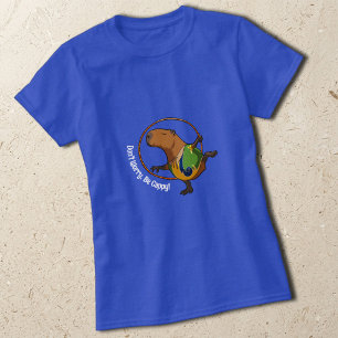 Camiseta Não se preocupe, seja Cappy Capivara Ginasta Arco
