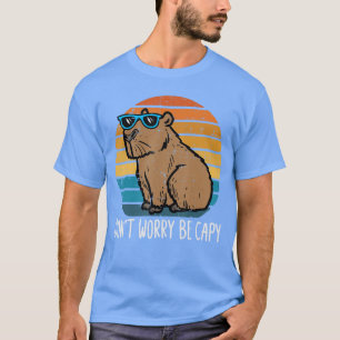 Camiseta Não se preocupe seja Capy Capivara Retro Homens Me