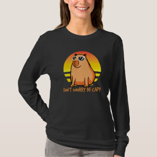 Camiseta Não se preocupe, seja Capy Retro Sunset Capybara C