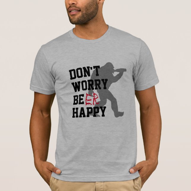 Camiseta Não se preocupe, seja feliz, humor humor de churra (Frente)