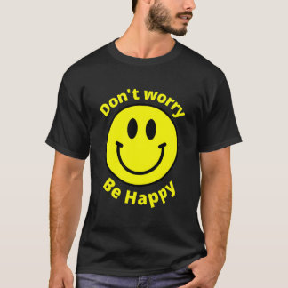 Camiseta Não se Preocupe Seja Feliz Sol Feliz Face