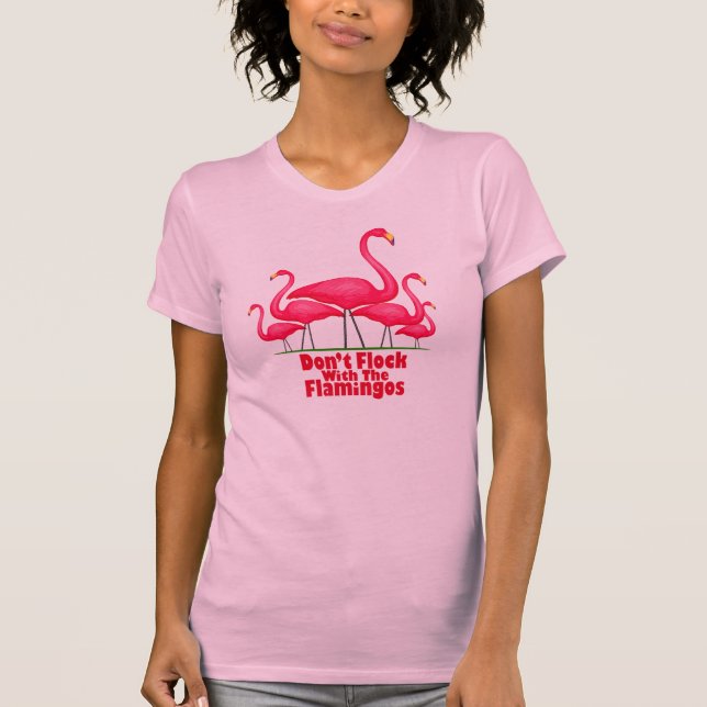 Camiseta Não se reuna com os flamingos (Frente)