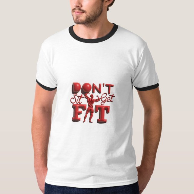 Camiseta Não se sente pegando Ajustado (Frente)