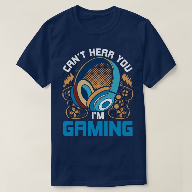 Camiseta Não Sei Ouvir Você Estou Jogando Jogador Engraçado (Frente do Design)