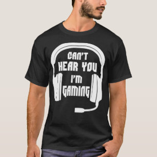 Camiseta Não Sei Ouvir Você Estou Jogando Jogo Engraçado