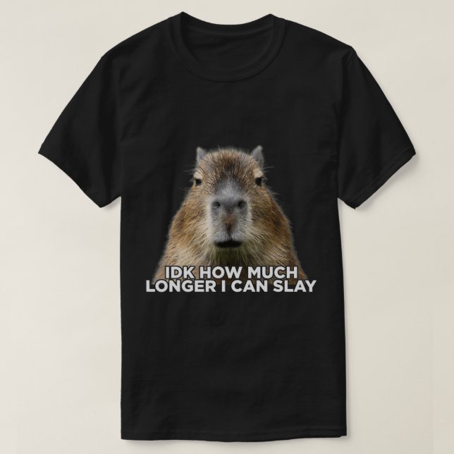 Camiseta Não Sei Quanto Tempo Posso Esbarrar Capybara Sarca (Frente do Design)