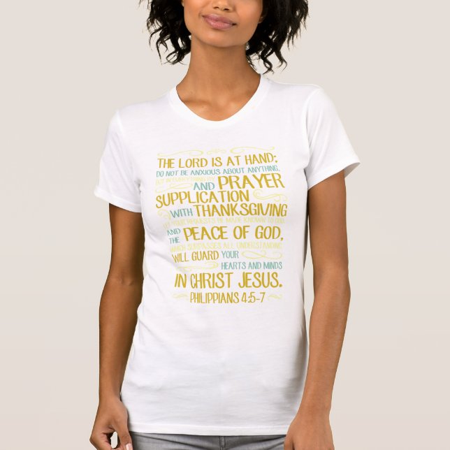 Camiseta Não seja - 4:5 dos Philippians - 7 ansiosos (Frente)
