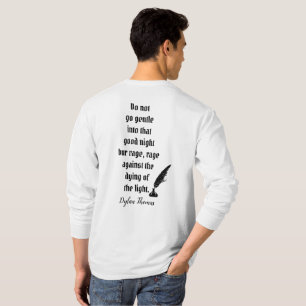 Camiseta Não seja gentil — citação de Dylan Thomas — camise