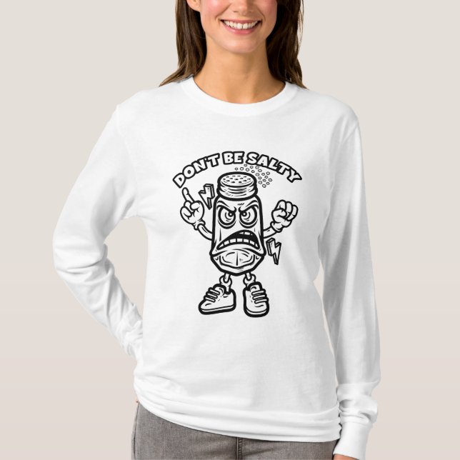 Camiseta Não seja salgado, ilustração engraçada (Frente)