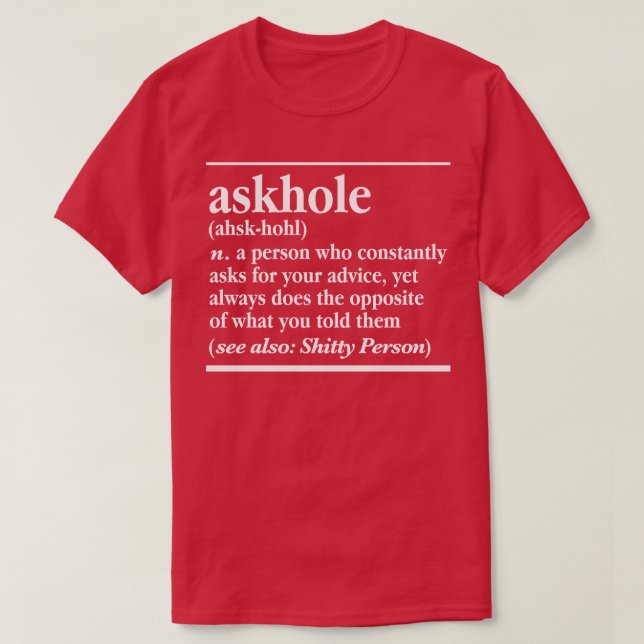 Camiseta Não Seja Um Askhole (Frente do Design)