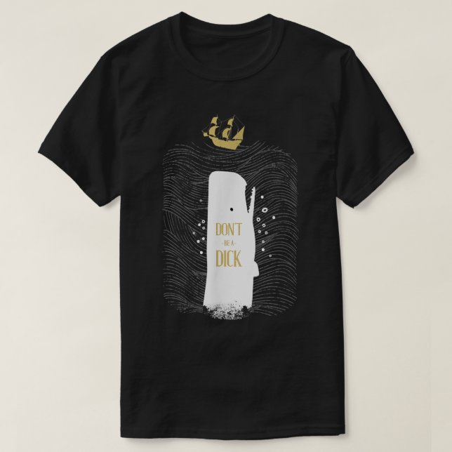 Camiseta Não seja um Dick - O Tubarão Branco (Frente do Design)