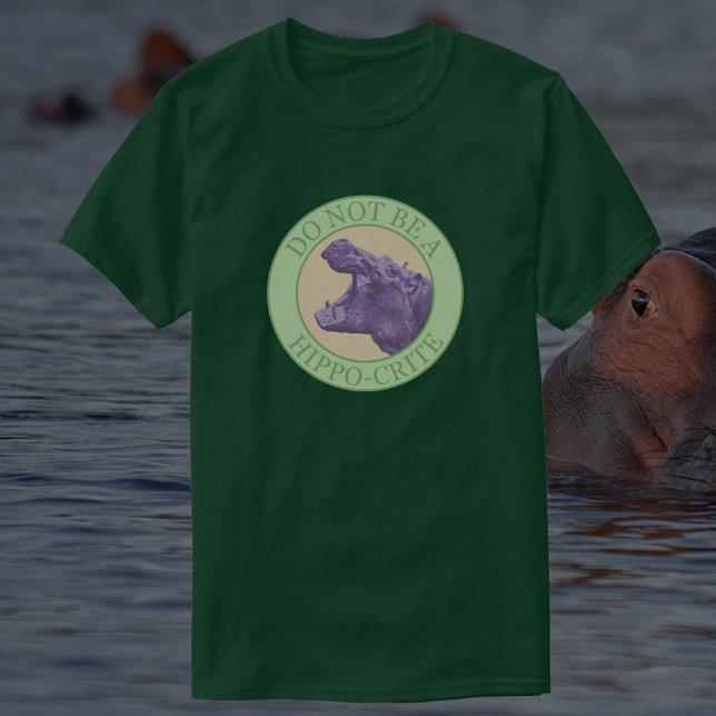 Camiseta Não seja um Hipócrita - Pobre Púrpura Hippo Africa (Criador carregado)