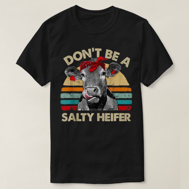 Camiseta Não seja um presente de amante de vacas salgado, b (Frente do Design)