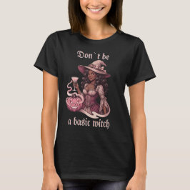 Camiseta Não Seja uma Bruxa Básica com Coquetel Preto Menin