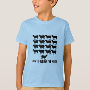 Camiseta Não sigas o "Herd of Sheep Be Yself Kids"