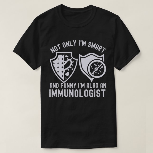 Camiseta Não só sou inteligente e engraçado, também sou imu (Frente do Design)