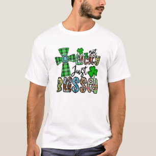 Camiseta Não Sortuda Apenas Abençoada, Cristã Dia de São Pa
