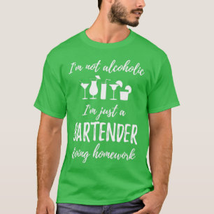 Camiseta Não Sou Alcoólico, Sou Apenas Um Barman Fazendo Ho