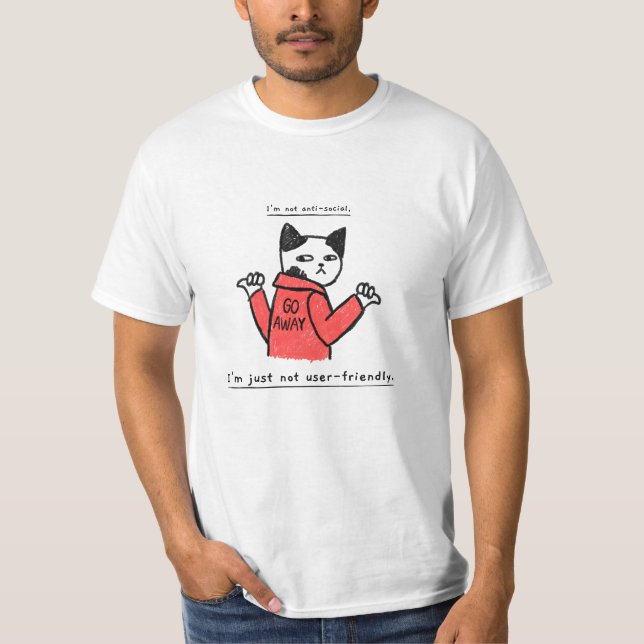 Camiseta Não sou antissocial, só não sou amigável (Frente)