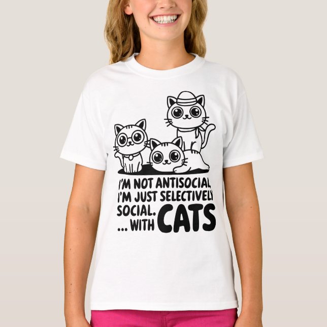 Camiseta Não sou Gatos Antisociais (Frente)
