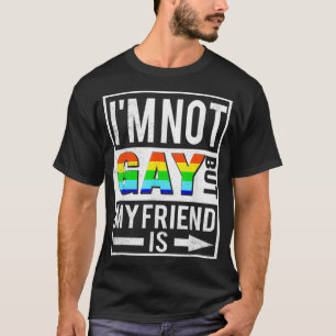 Camiseta Não Sou Gay, Mas Meu Amigo É Engraçado LGBTQ L