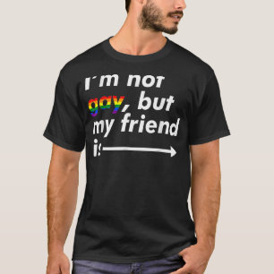 Camiseta Não sou Gay, mas meu amigo é Lgbt Ally