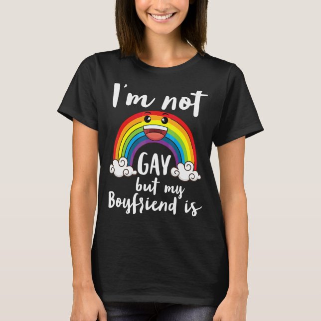 Camiseta Não sou Gay, mas meu Namorado é aceite no mês lgbt (Frente)
