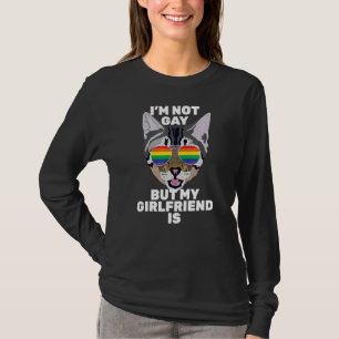 Camiseta Não sou gay, mas minha namorada é Gato engraçado