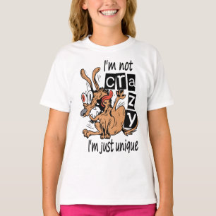 Camiseta Não sou louco, sou único, Cão Estranho