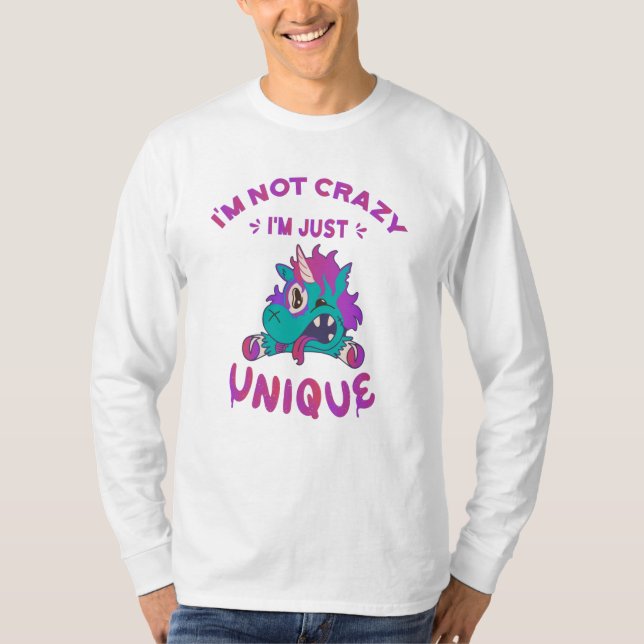 Camiseta Não sou louco, sou único, Mad Unicorn (Frente)