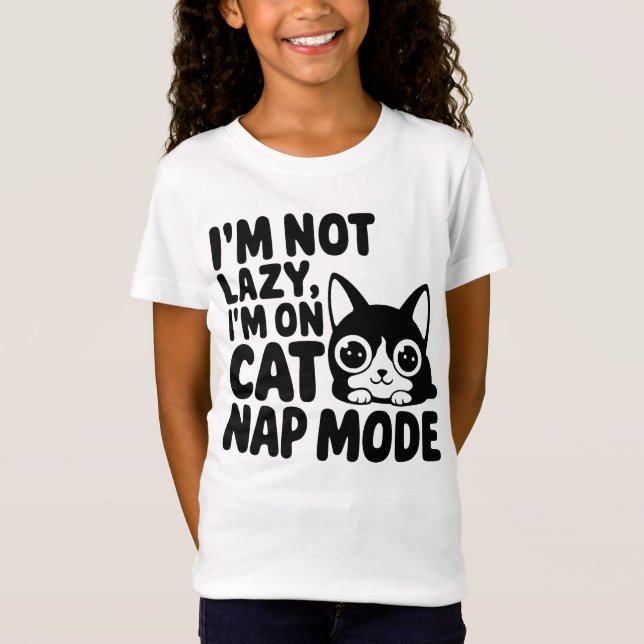 Camiseta Não sou preguiçoso, estou no modo Cat Nap (Frente)