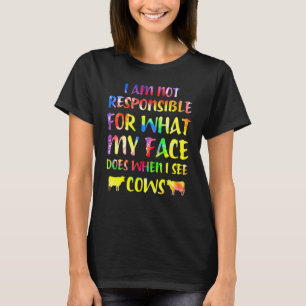 Camiseta Não sou responsável pelo que meu rosto vê Vaca