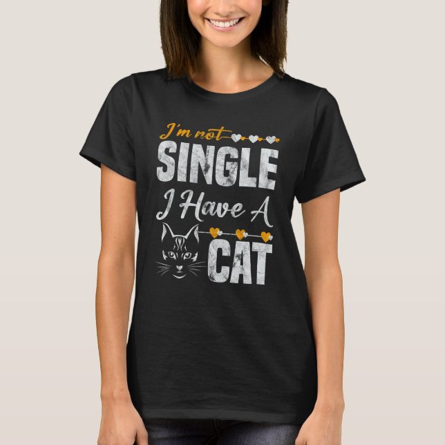 Camiseta Não sou Solteiro de ter um gato (Frente)