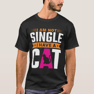 Camiseta não sou solteiro de ter um gato