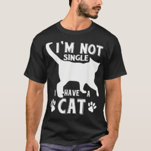 Camiseta Não sou Solteiro de ter um gato, um Pai de gato